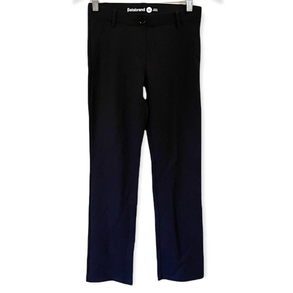 Betabrand Dress Pant Yoga Pants Black Straight Leg Size XS